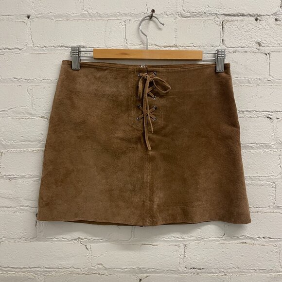 RW&CO - Tan Suede Mini Skirt - Picture 1 of 6